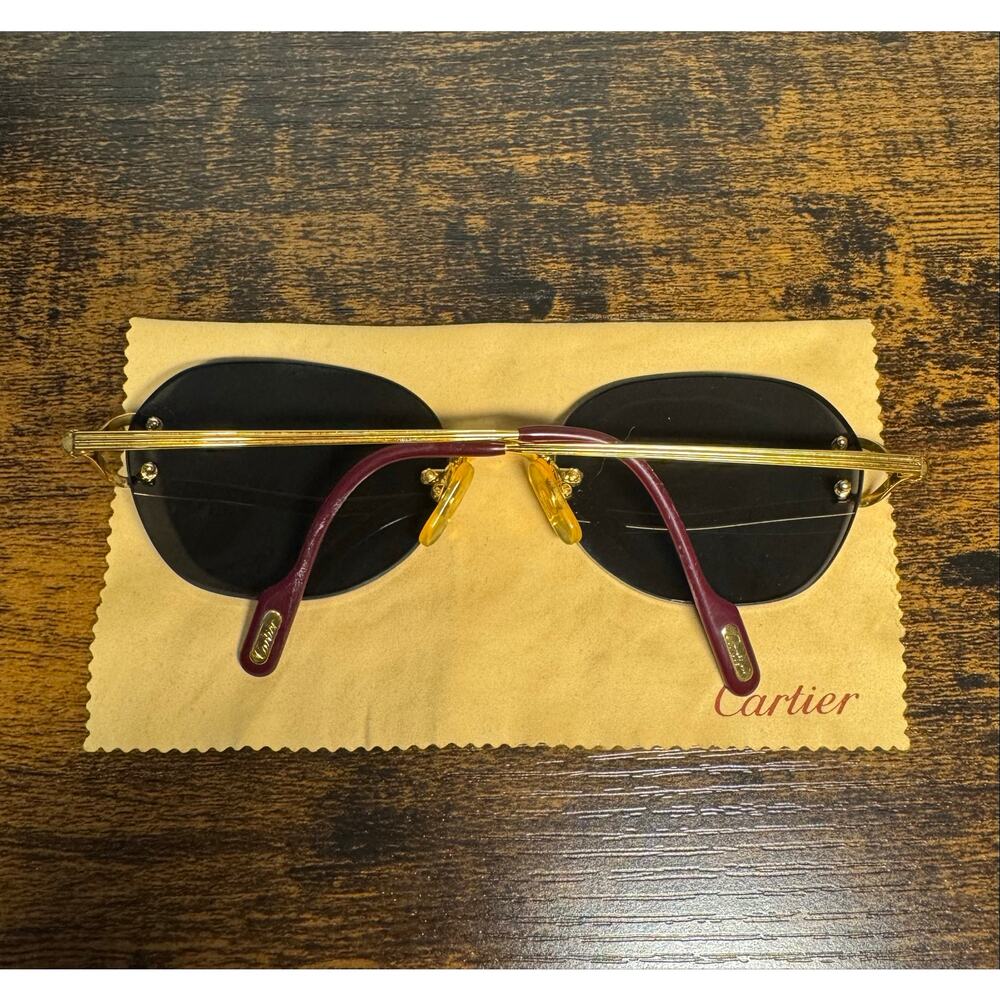 Cartier Vintage Rimless Women’s Prescription Gold Frame Sunglasses Size 130 - Picture 11 of 15